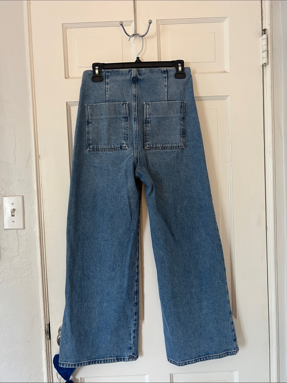 High-Waist Wide-Leg Women’s Jeans - Blue - Picture 4 of 4
